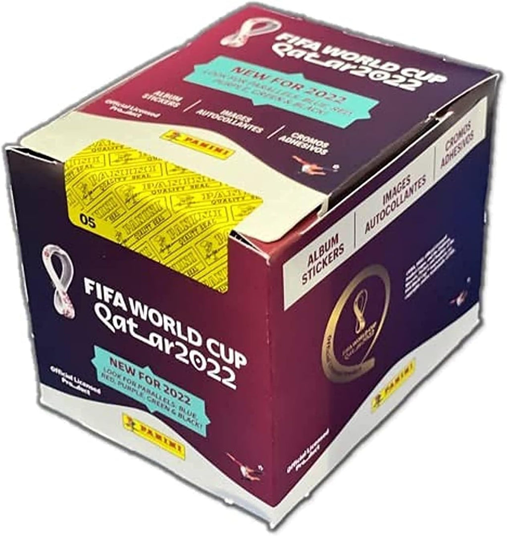 Panini FIFA World Cup Qatar 2022 Sticker Box – 50 Packs, 250 Stickers Total | Official USA Version Soccer Collectible for Fans & Album Builders