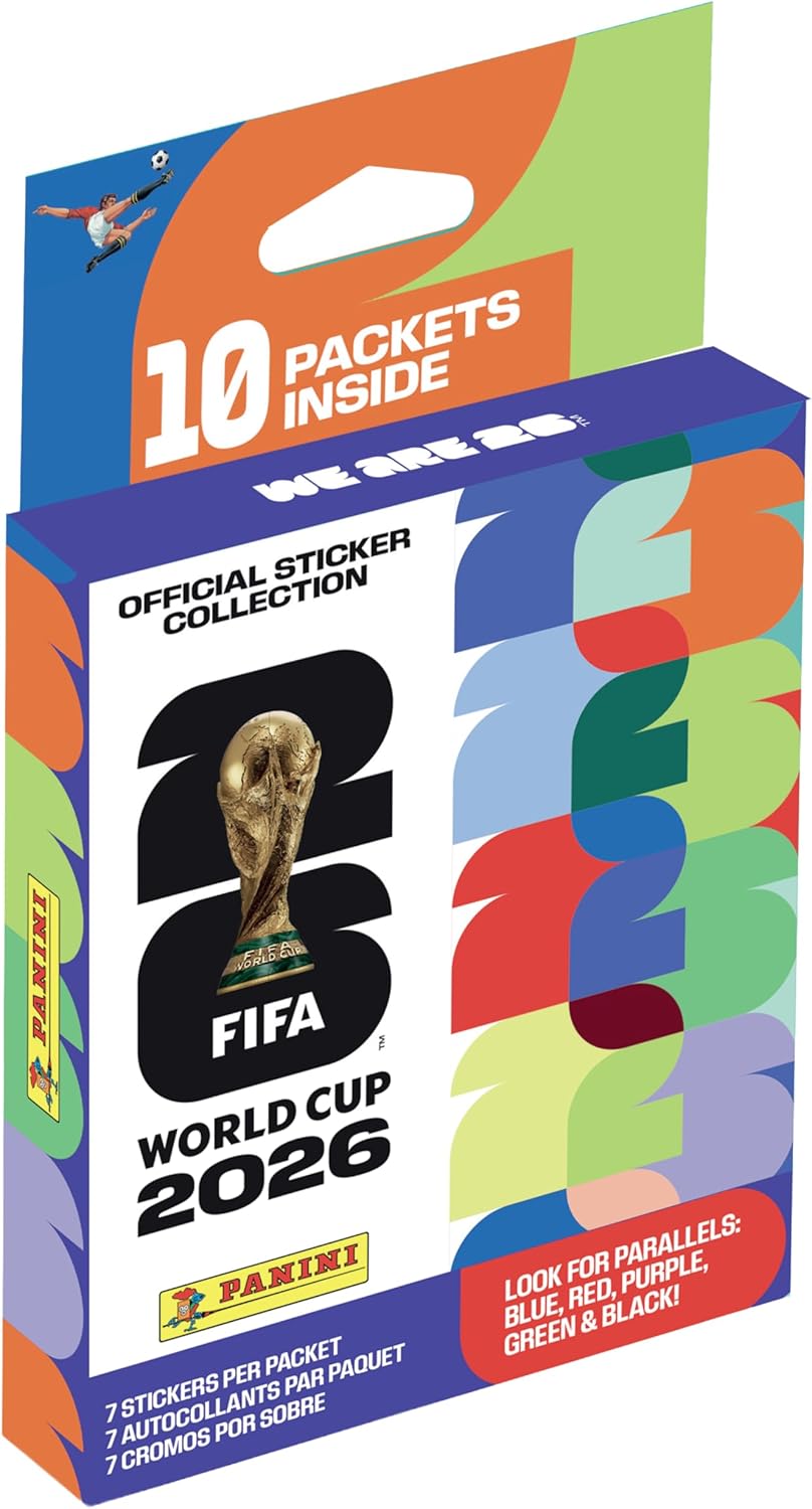 Panini FIFA World Cup 2026 Sticker EcoBlister – 10 Official Packs with Amazon-Exclusive Color Parallel Inserts | Official Licensed Soccer Collectible