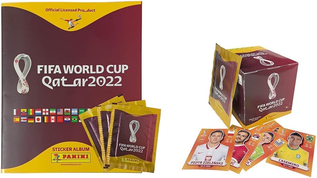 Panini FIFA World Cup Qatar 2022 Sticker Box – 50 Packs, 250 Stickers Total | Official USA Version Soccer Collectible for Fans & Album Builders