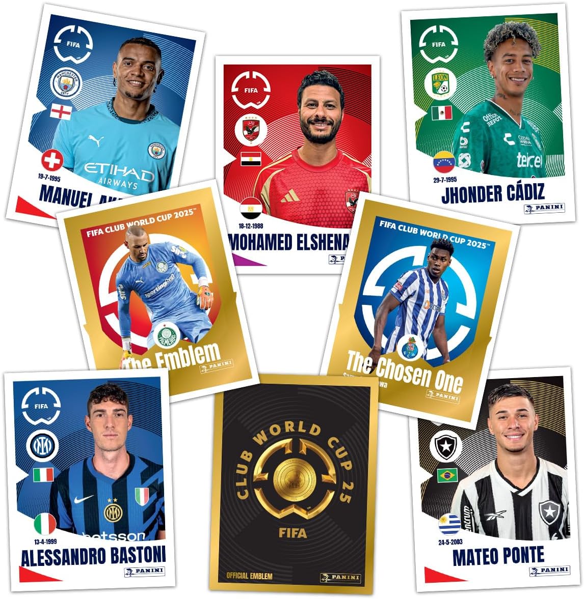 Panini FIFA Club World Cup 2025 Sticker Box – 50 Packs, 250 Stickers | All 32 Teams incl. Bayern Munich & Real Madrid | Official Soccer Collectible