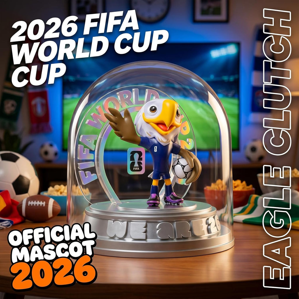 FIFA World Cup 2026 USA Mascot Clutch the Bald Eagle Statue – Personalized Laser Engraved | Official Licensed 25cm Display with Acrylic Dome