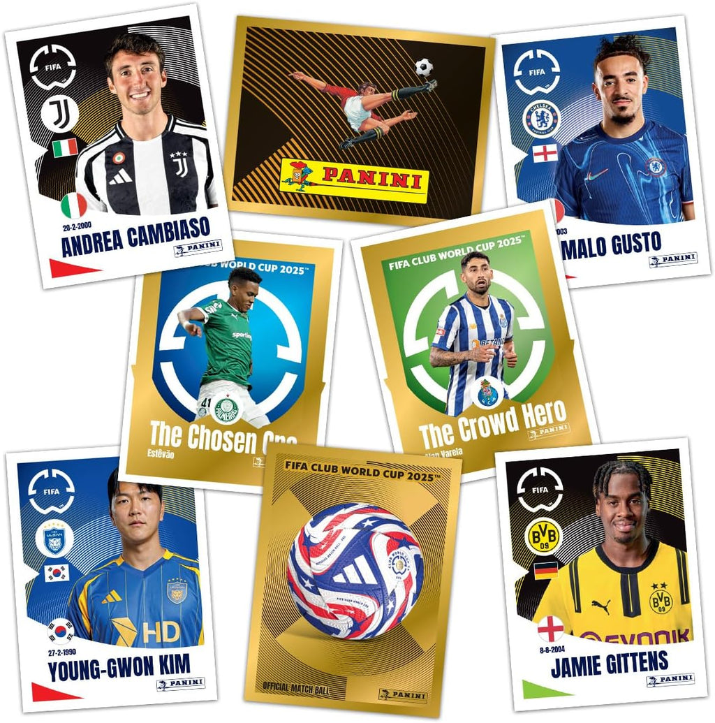 Panini FIFA Club World Cup 2025 Sticker Box – 50 Packs, 250 Stickers | All 32 Teams incl. Bayern Munich & Real Madrid | Official Soccer Collectible