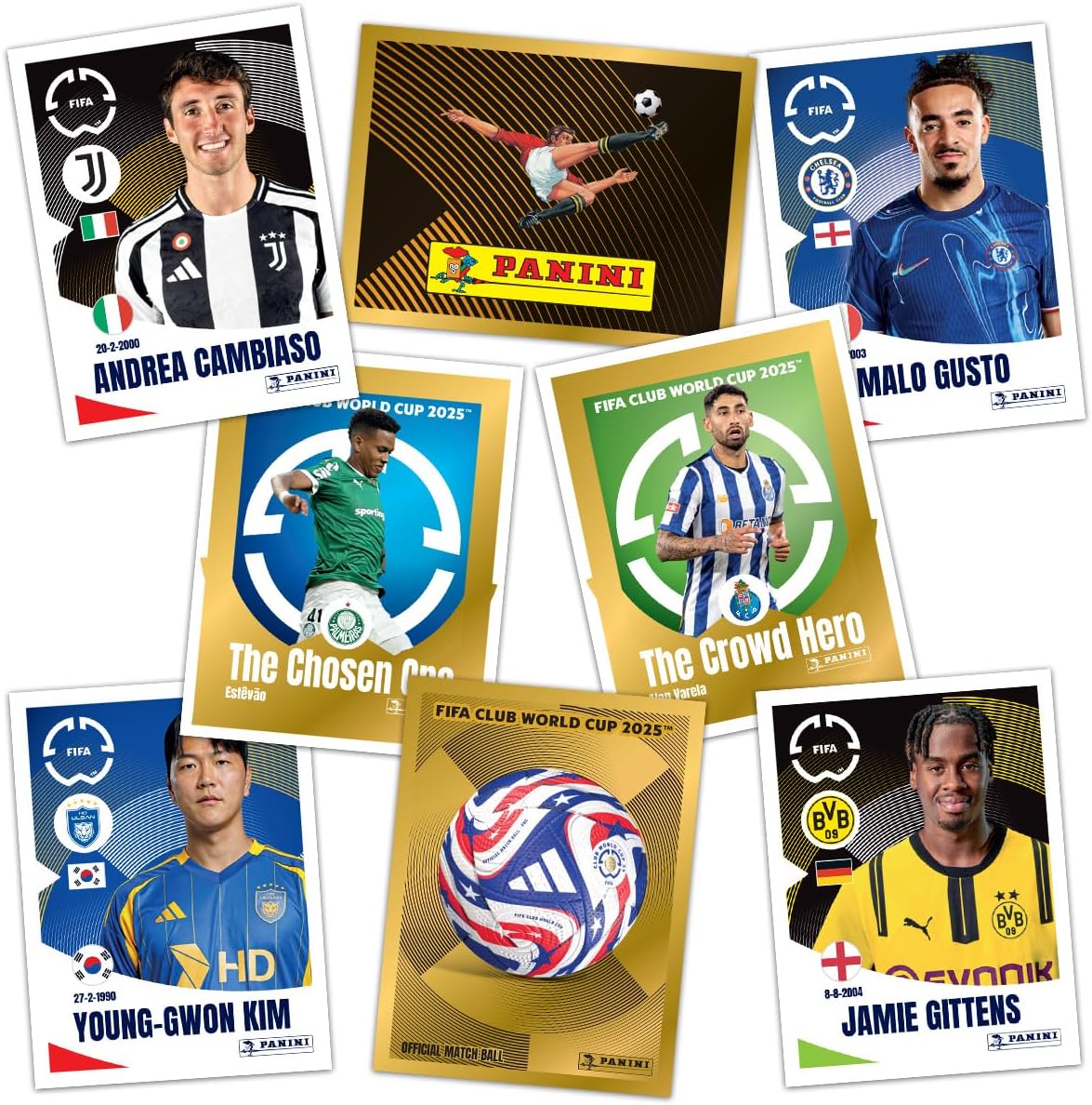 Panini FIFA Club World Cup 2025 Sticker Box – 50 Packs, 250 Stickers | All 32 Teams incl. Bayern Munich & Real Madrid | Official Soccer Collectible