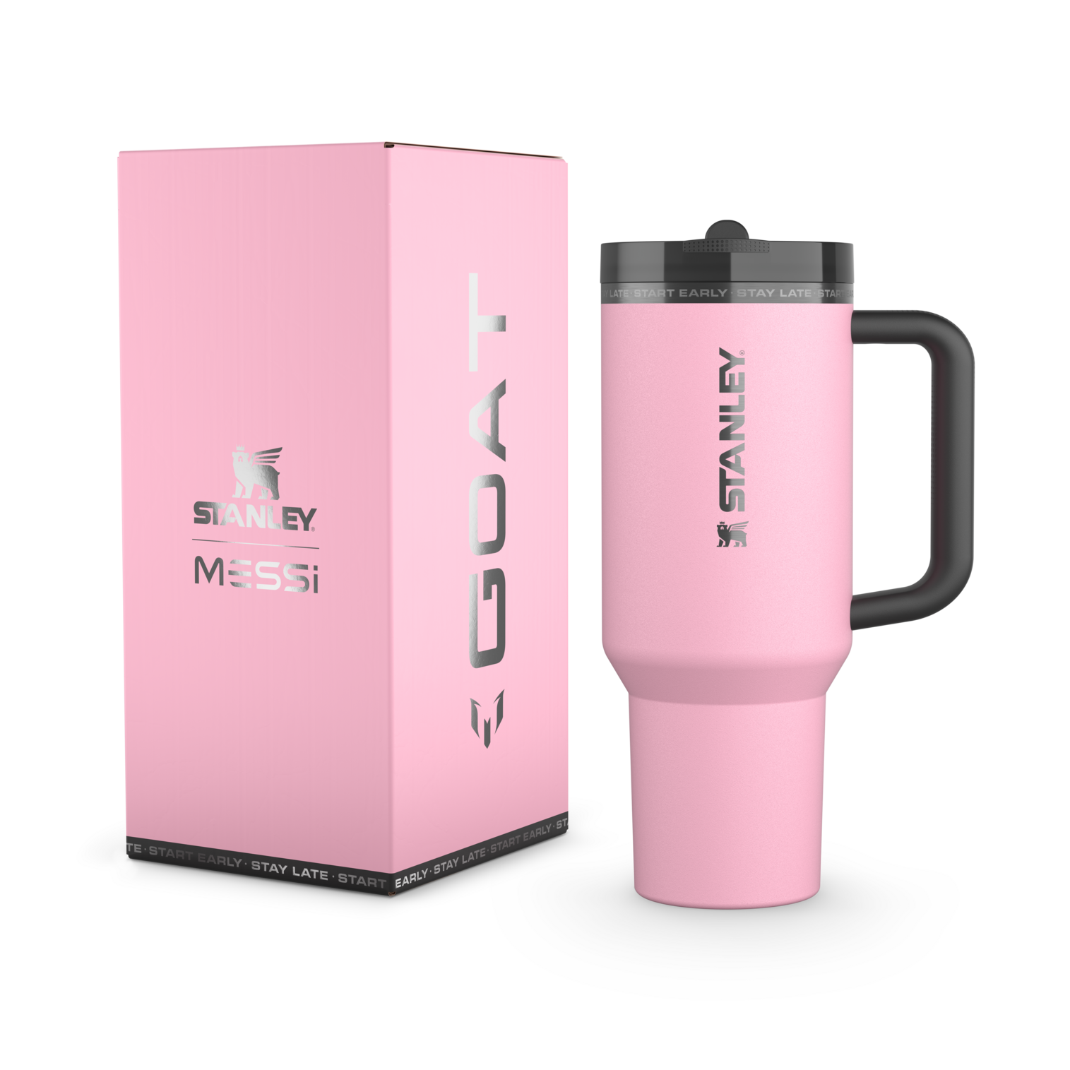 Messi x Stanley Quencher ProTour Flip Straw Tumbler 40 oz GOAT Collection – Large Insulated Tumbler for Soccer Fans