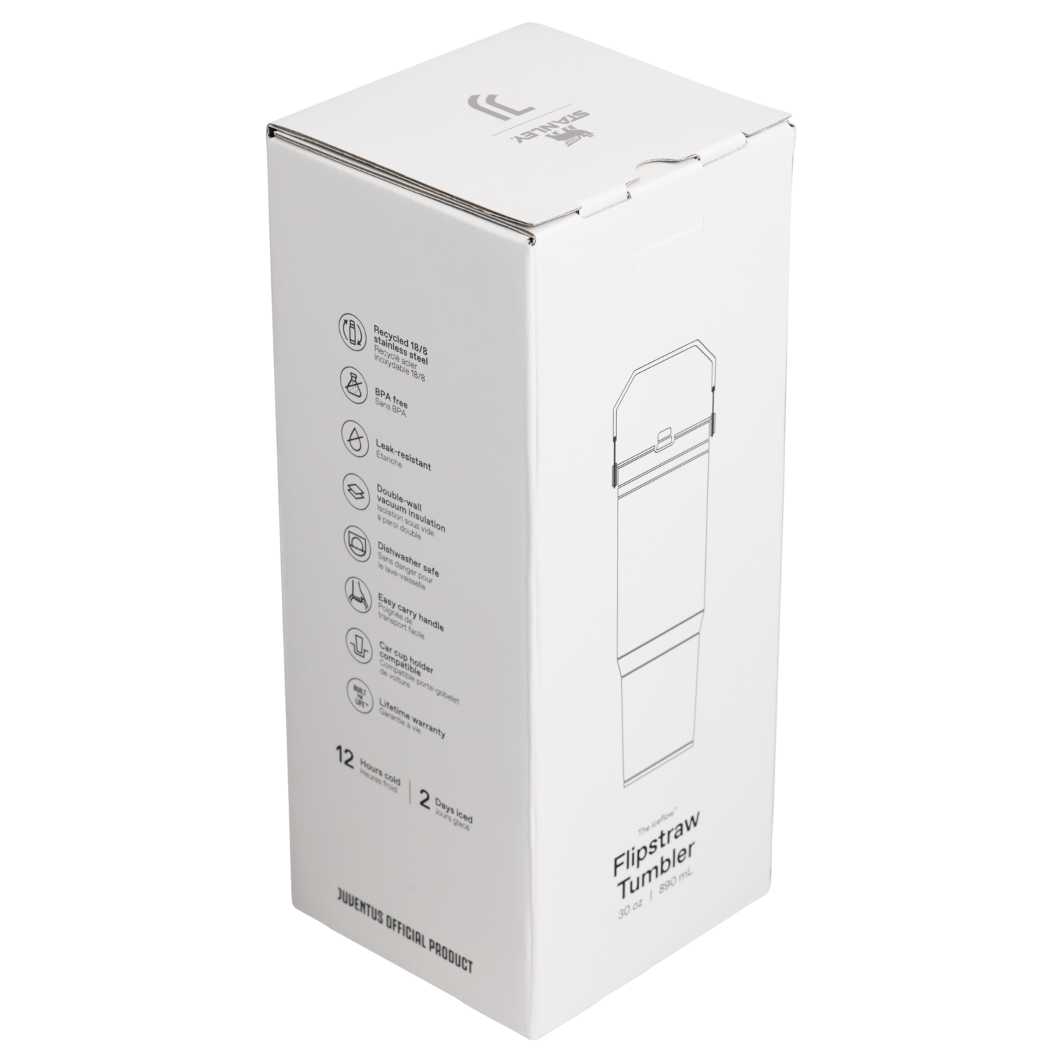 Stanley x Juventus IceFlow Flip Straw 2.0 Tumbler 30 oz – Limited Edition Insulated Cold Drink Tumbler for Soccer Fans