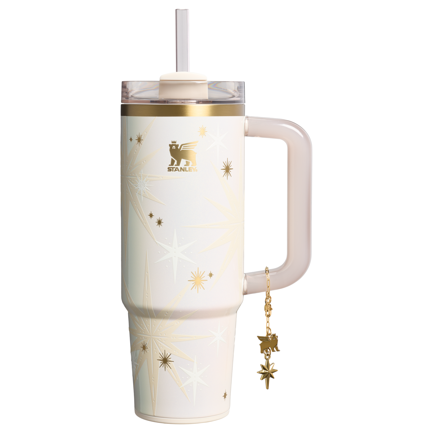 Stanley Quencher Luxe H2.0 FlowState Tumbler 30 oz Starlight Shimmer – Insulated Glitter Tumbler with Straw